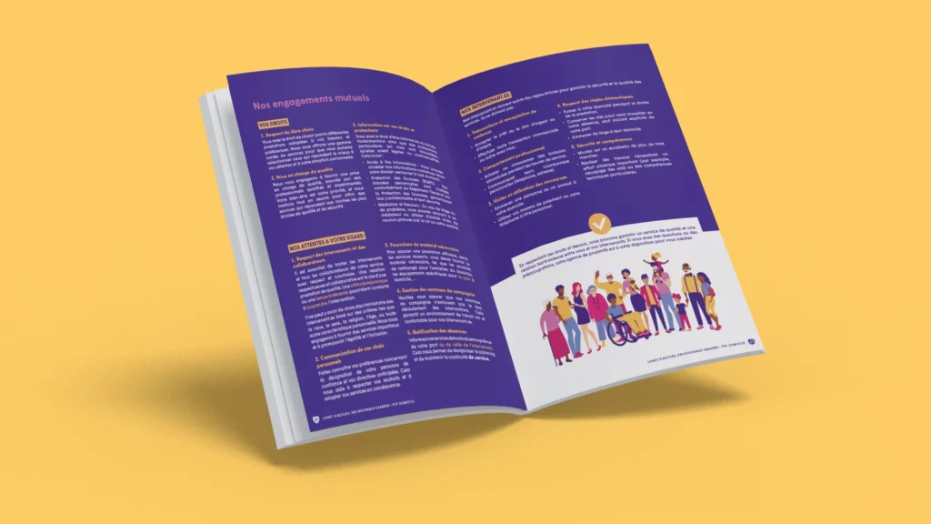 Mise en page du Livret d'accueil VYV Domicile