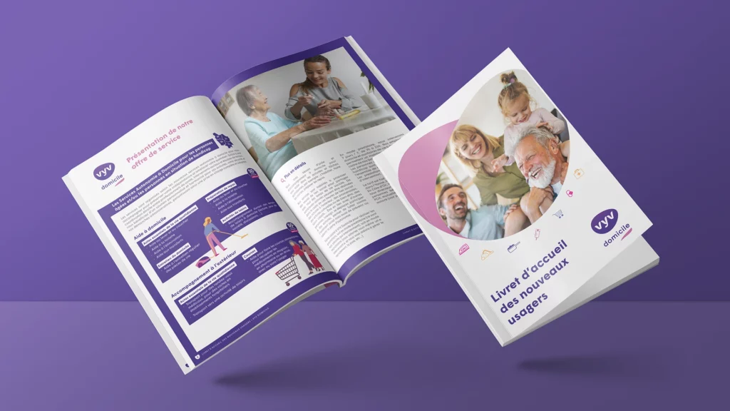 Mise en page du Livret d'accueil VYV Domicile